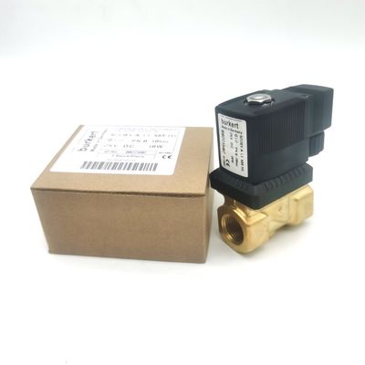 Burkert 00221654 6213 Tipo G1/2 2/2 Normalmente chiuso 1.3 Flusso, EPDM sigillato -30 ~ + 90 ° C Corpo di valvola in ottone DC24V 8W 0-10bar