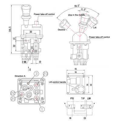 HYVA JQF34-B 14750650H Controlli manuali delle valvole