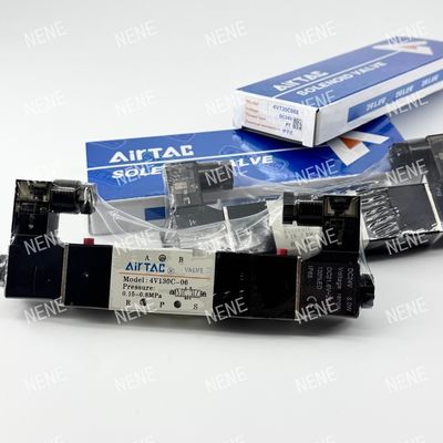 5 Via 3 Posizione 4V130E-06 Valvola solenoide AIRTAC a fluido d'aria con corpo in lega di alluminio