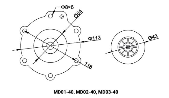 Diaframma da 1,5 pollici MD01-40 MD02-40 MD03-40 per elettrovalvola a impulsi TH5840 TH5440 1 1/2"