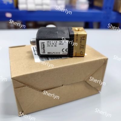 Burkert 00125333 Two Position Three-way Solenoid Valve 6014 Series C Normally Closed G1/8 Brass Valve Body