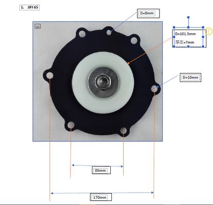 Kit di riparazione diaframma 2.5'' per valvola a impulsi Joil JISI65 JIFI65 JIHI65