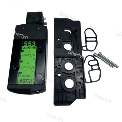 Elettrovalvola a solenoide SCG553A002MS ASCO a doppia bobina, 3/2 vie, Serie 553