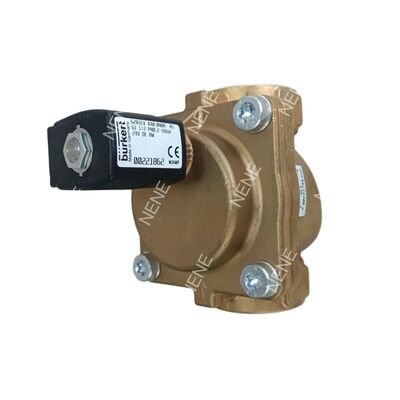 Valvola di controllo solenoide Burkert 00322508 6281 G3/8 2/2 Normalmente chiusa con controllo manuale 10.0 Flusso NBR Corpo di valvola di ottone sigillato DC24V 8W 0.2-16bar -10~+80 °C BURKERT