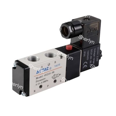 Elettrovalvola AIRTAC DC24V a solenoide a due posizioni a cinque vie con grado di protezione IP65