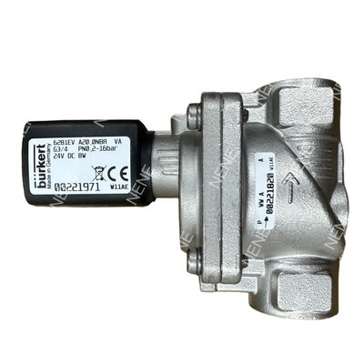 Valvola solenoide compatta BURKERT Tipo 6281 00322511 G1/4 Porta 2/2 Via normalmente chiusa Corpo in ottone FKM Sigillo 10.0 Orificio DC24V 8W 0.2-16bar 0 a +120°C