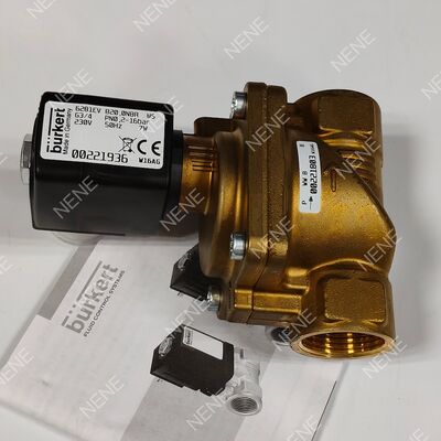 AC24V Valvola solenoide ad alta temperatura FKM Sigillo BURKERT Tipo 6281 00221878 G3/4 2/2 NC Corpo in ottone 20.0 Oriffici 8W 0.2-16bar 0~+120°C