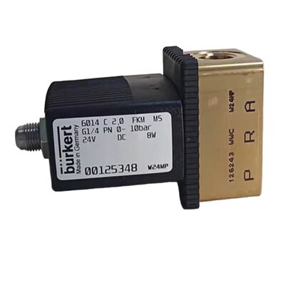 Burkert 6013 Tipo 2/2 NC Valvola solenoide 00134241, G1/8 Thread, 2.5 orificio di flusso, diaframma FKM, alloggiamento in ottone, 24V AC, pressione di lavoro 0~16bar