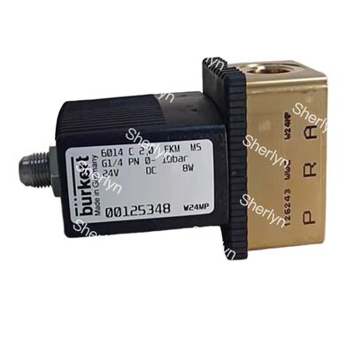 Elettrovalvola bistabile normalmente chiusa ad azione diretta, Burkert 6013 00126092, Filettatura G1/8, Orifizio 3.0mm, Corpo in ottone, Guarnizione FKM, 24VAC 8W, 0-10bar