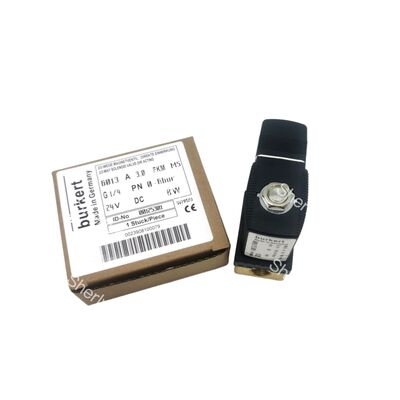 Burkert 00125301 Valvola solenoide industriale, G1/4 Inch Port, 3.0 Flow Oriffice, FKM Sealled Brass Housing, 24V DC Power 8W, 0~6bar Applicazione a bassa pressione
