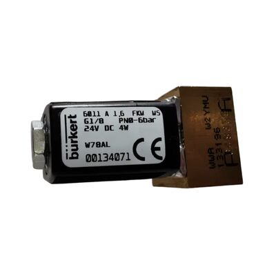 Burkert 00221886 6281 G1 1/4 2/2 Normalmente chiuso 25.0 Forno di flusso FKM Corpo di valvola in ottone sigillato DC24V 8W 0.2-16bar 0~+120 °C