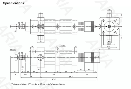 NNFA063/0050/0010TC(S) Norma internazionale ISO 6432 Valvola solenoidale ASCO Serie NNS a doppia azione a bastone singolo Ideale