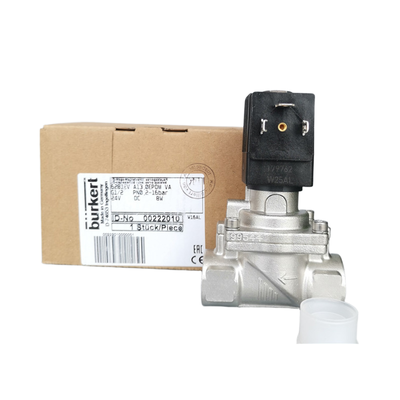 Unità di controllo fluidi Burkert 6281 Normalmente Aperta con filettatura femmina G3/4, 2/2 NO, grande orifizio da 20,0 mm, guarnizione in FKM anti-invecchiamento, acciaio inossidabile, 00228390 00228391 00228392