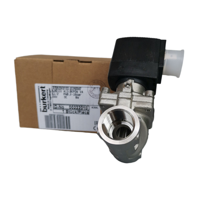Intervallo di tensione totale Normalmente aperto Valvola solenoide in acciaio inossidabile Assemblaggio di sostituzione per Burkert 00228393 00228394 00228395 G1 Connessione FKM resistente al calore