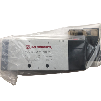 3350 L/min Alto flusso NORGREN VCB22D517A-AD213L Valvola solenoide G1/2 24VDC 5/2 Valvola a bobina pneumatica di ritorno a molla Corpo in alluminio IP65