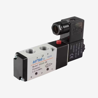 Valvola di controllo pneumatico Airtac 4V410-15 a flusso elevato con otturatore scorrevole, corpo in lega di alluminio, non richiede lubrificazione, comando manuale per circuiti di azionamento cilindri per impieghi gravosi