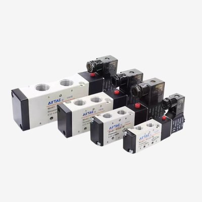 Airtac 4V110-M5 5/2 Way Internal Pilot Pneumatic Solenoid Valve M5 Thread Port IP65 Protection 0.15-0.8Mpa Working Pressure 1.2Mpa Proof Pressure No Lubrication Needed
