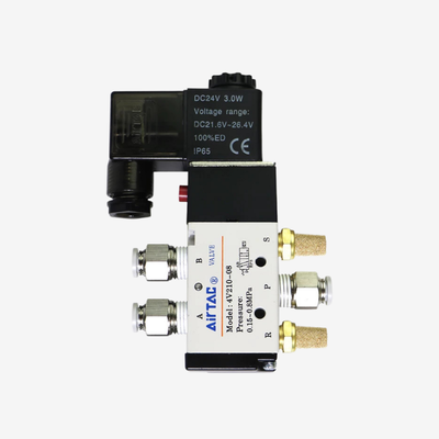 Valvola di controllo pneumatico Airtac 4V410-15 a flusso elevato con otturatore scorrevole, corpo in lega di alluminio, non richiede lubrificazione, comando manuale per circuiti di azionamento cilindri per impieghi gravosi