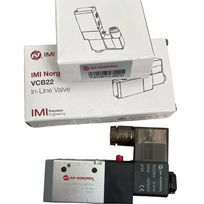 Valvola a solenoide a ritorno a molla NORGREN VCB22B417A-AB219J G1/4 AC220V 3/2 NC Valvola direzionale pneumatica per macchina per soffiaggio
