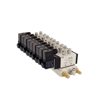 Airtac 4V210-08 Controllo direzionale Valvola solenoide Assemblaggio di 7 a 10 stazioni Valvola combinata pacchetto di corto flusso di percorso bassa perdita d'aria per il sistema di controllo dell'aria multicanale