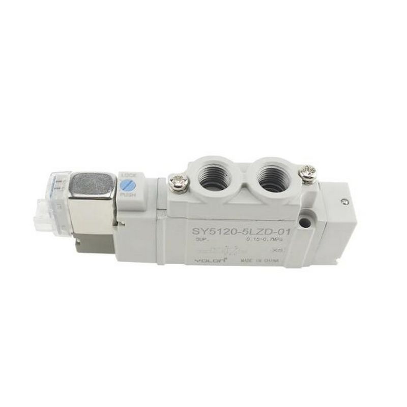 Valvola solenoide SMC SY5320-5LZD-C6 DC12V Portone a un tocco Dimensione portata ø6 3 posizione centro chiuso