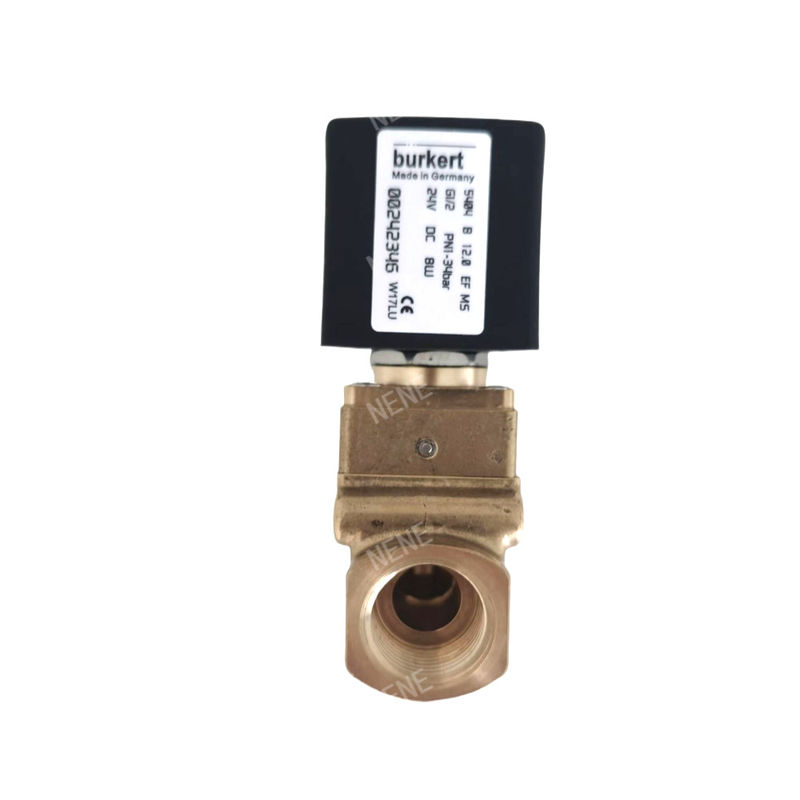00126162 6014 D valvola solenoide burkert a azione diretta connessione a piastra inferiore normalmente aperta 2.0 foro di flusso AC24V 8W Corpo di valvola in ottone 0~10bar