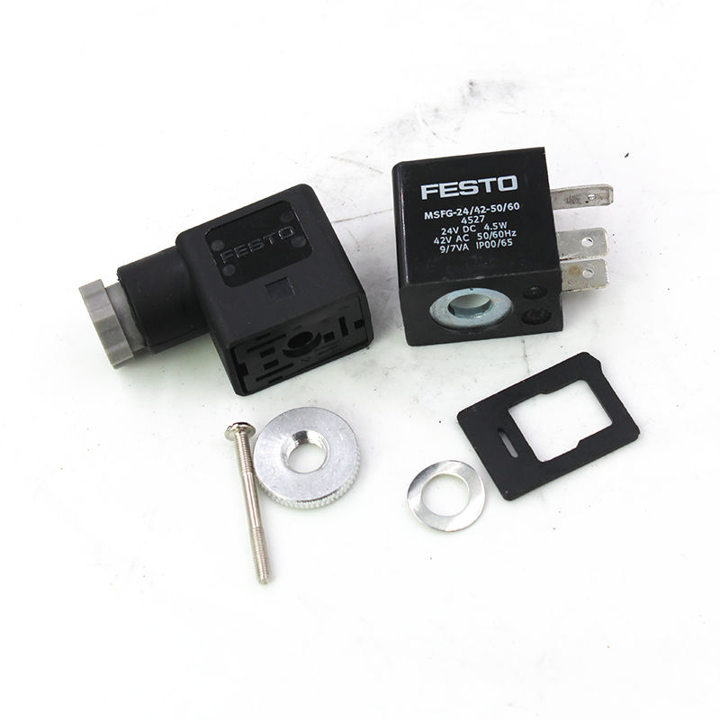 FESTO 4527 MSFG-24-50/60 bobina solenoide, 24VDC, 4,5W, IP65, lamelle di presa per MSSD-F, 3-Pin