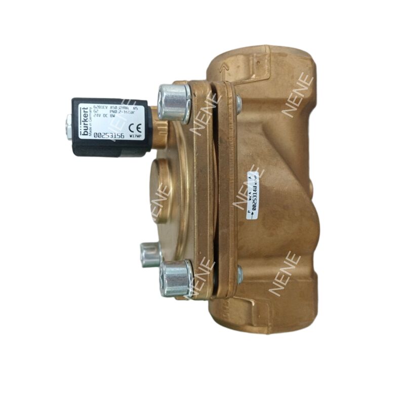 BURKERT Solenoid Valve 00221956 Type 6281 G3/4 2/2 Normally Closed Manual Override 20.0 Orifice NBR Seal Brass Body DC24V 8W 0.2-16bar -10 To +80°C