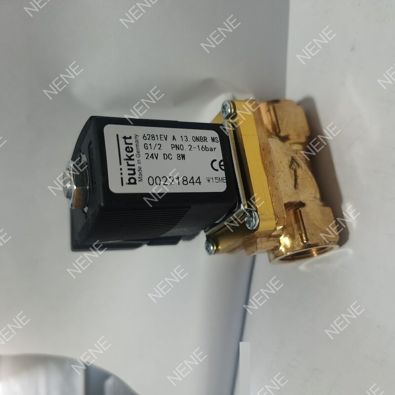 FKM Sigilla Valvola solenoide ad alta temperatura BURKERT Tipo 6281 00322513 G1/4 Porta 2/2 Strada Normalmente chiusa Corpo in ottone 10.0 Orificio AC220V 8W 0.2-16bar 0 a +120°C