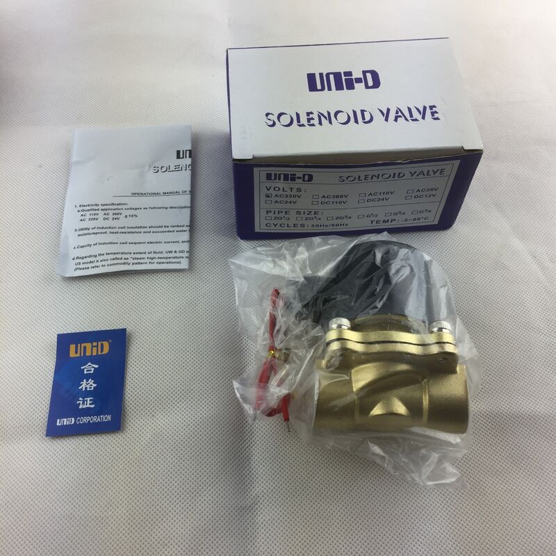 Valvola pneumatica normalmente chiusa in rame UW-25, valvola elettromagnetica a due vie, valvola dell'acqua, elettrovalvola