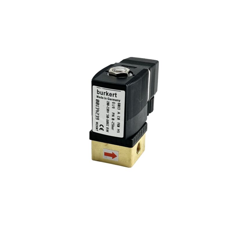 Elettrovalvola Burkert 00134248, 220VAC 8W, 0-16bar, 6013 ad azione diretta 2/2 Normalmente Chiusa, Filettatura G1/8, Orifizio 2.5mm, Corpo in Ottone Guarnizione FKM