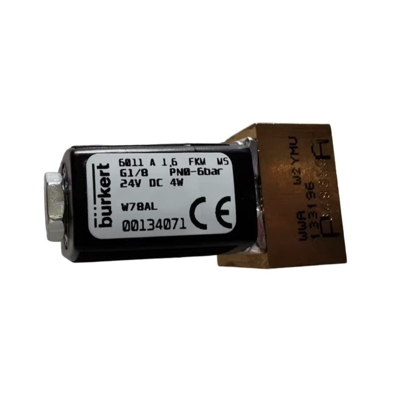 Burkert 00221886 6281 G1 1/4 2/2 Normalmente chiuso 25.0 Forno di flusso FKM Corpo di valvola in ottone sigillato DC24V 8W 0.2-16bar 0~+120 °C