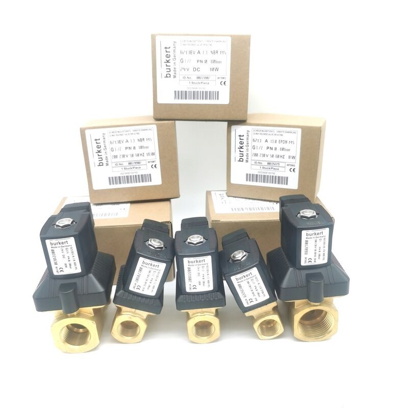 Elettrovalvola Burkert 6213 sigillata NBR con orifizio di flusso grande da 20 mm 00221633, G3/4 normalmente chiusa a 2/2 vie, corpo in ottone AC 220 V 8 W, temperatura di funzionamento -10~80 °C 0-10 bar