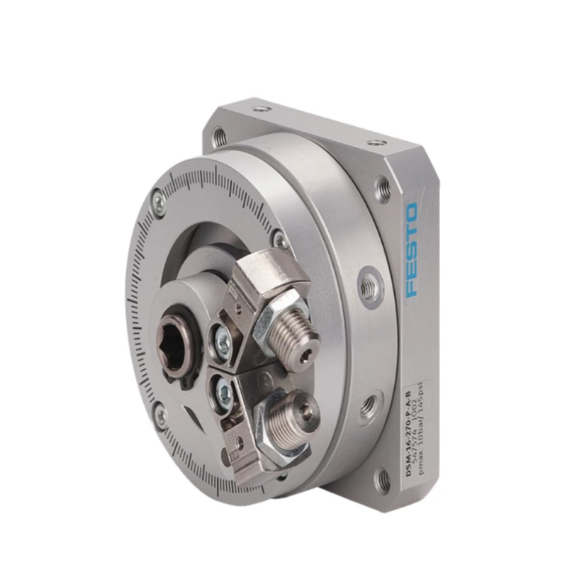 Size 25 Double-Acting Rotary Vane Pneumatic Swing Cylinder with 270° Swivel Angle for Jig Angle Switching