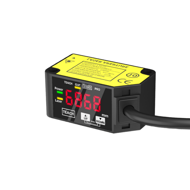 Sensore di spostamento laser HG-C1400 Distanza di riferimento 400 mm Intervallo di misurazione ±200 mm Ripetibilità 800 um IP67 Uscita analogica 12-24 V CC NPN PNP 0-5 V 4-20 mA