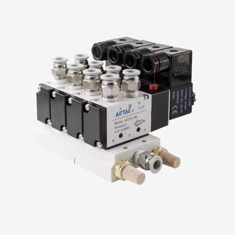 Valvola di controllo pneumatico Airtac 4V410-15 a flusso elevato con otturatore scorrevole, corpo in lega di alluminio, non richiede lubrificazione, comando manuale per circuiti di azionamento cilindri per impieghi gravosi