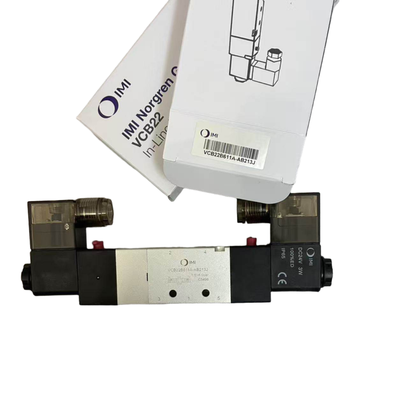 5/3 Valvola solenoide centrale chiusa NORGREN VCB22B611A-AB213J G1/4 24VDC Valvola di posizionamento a doppio solenoide per fissaggio galleggiante 5 Port 3 posizione