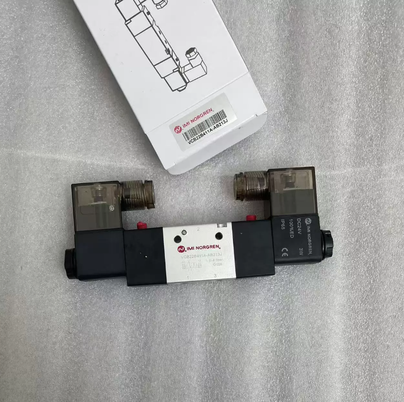 Valvola direzionale pneumatica a otturatore VCB22B411A-AB213J Norgren G1/4 24VDC, Valvola di ricambio per macchine confezionatrici